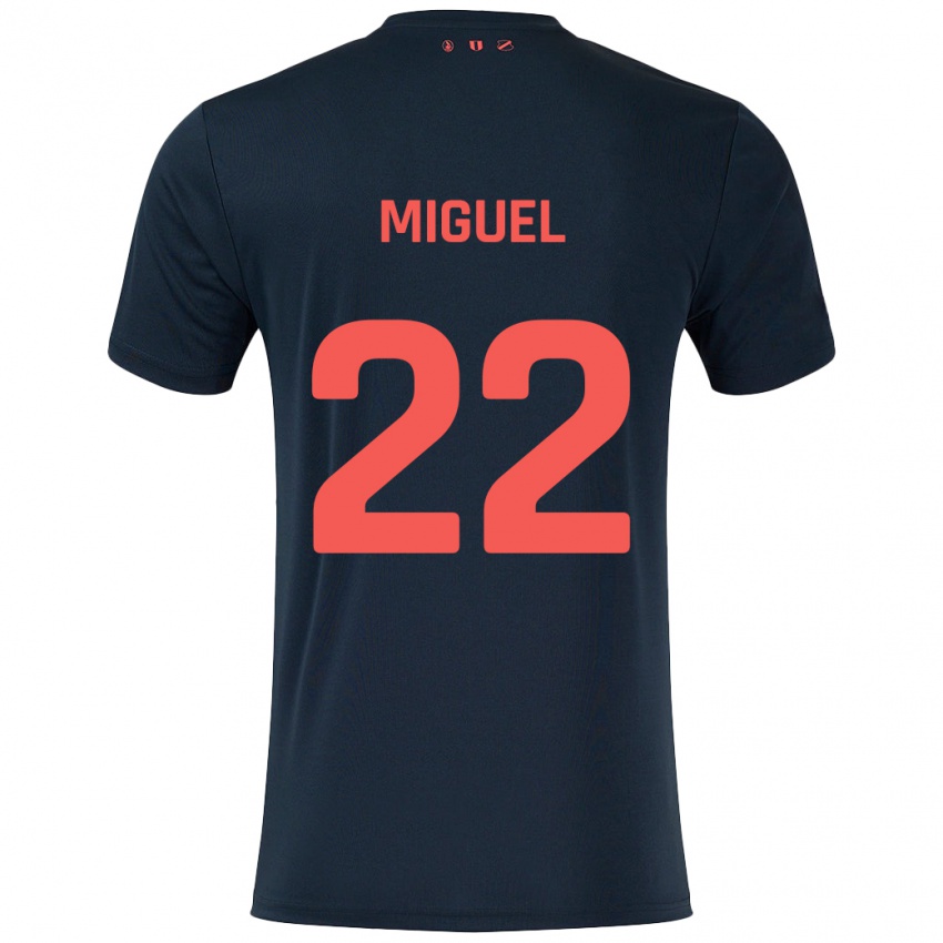 Kinder Miguel Rodríguez #22 Schwarz Rot Auswärtstrikot Trikot 2024/25 T-Shirt