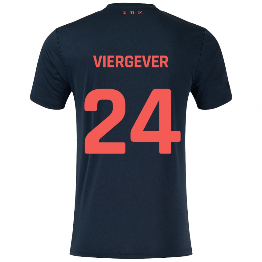 Kinder Nick Viergever #24 Schwarz Rot Auswärtstrikot Trikot 2024/25 T-Shirt