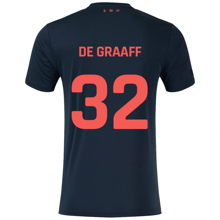 Kinder Tom De Graaff #32 Schwarz Rot Auswärtstrikot Trikot 2024/25 T-Shirt