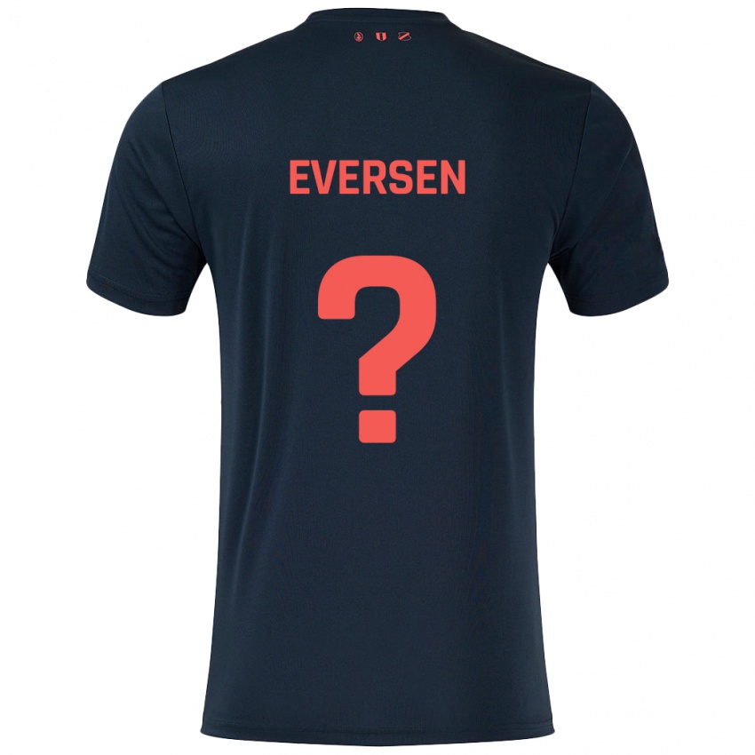 Kinder Justin Eversen #0 Schwarz Rot Auswärtstrikot Trikot 2024/25 T-Shirt