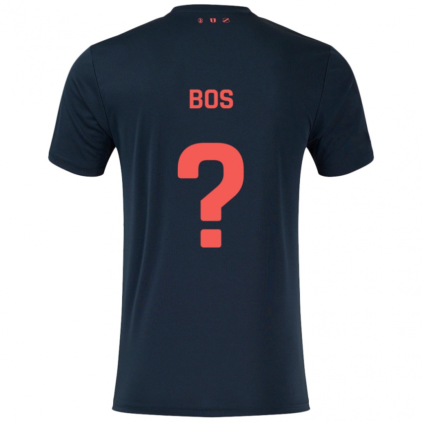 Kinder Torben Bos #0 Schwarz Rot Auswärtstrikot Trikot 2024/25 T-Shirt