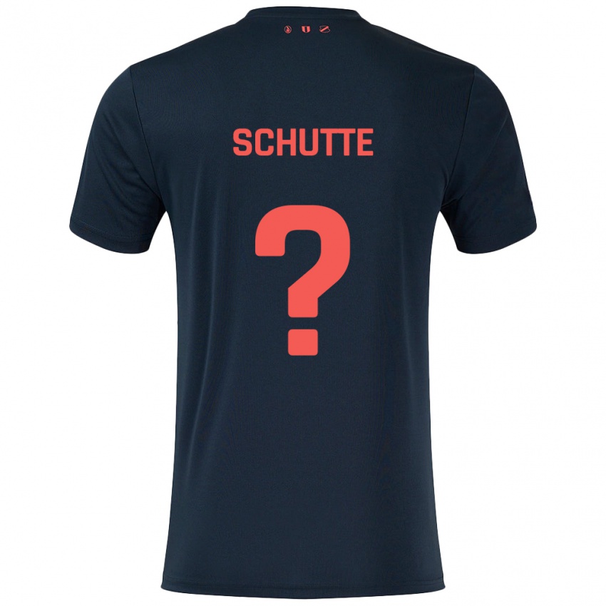 Kinder Olivier Schutte #0 Schwarz Rot Auswärtstrikot Trikot 2024/25 T-Shirt