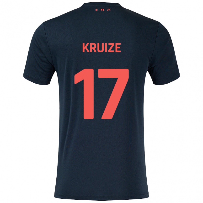 Kinder Elisha Kruize #17 Schwarz Rot Auswärtstrikot Trikot 2024/25 T-Shirt