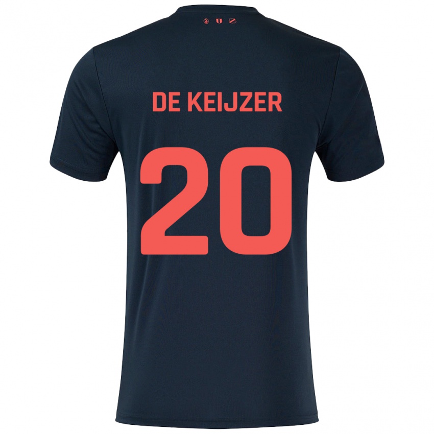 Kinder Lotje De Keijzer #20 Schwarz Rot Auswärtstrikot Trikot 2024/25 T-Shirt