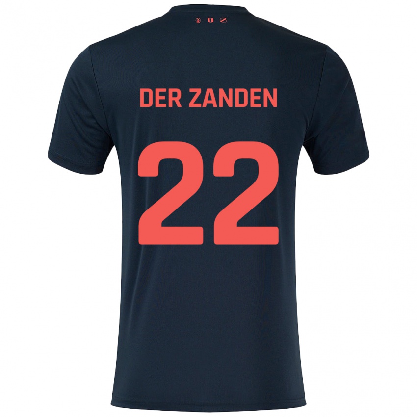 Kinder Iise Van Der Zanden #22 Schwarz Rot Auswärtstrikot Trikot 2024/25 T-Shirt