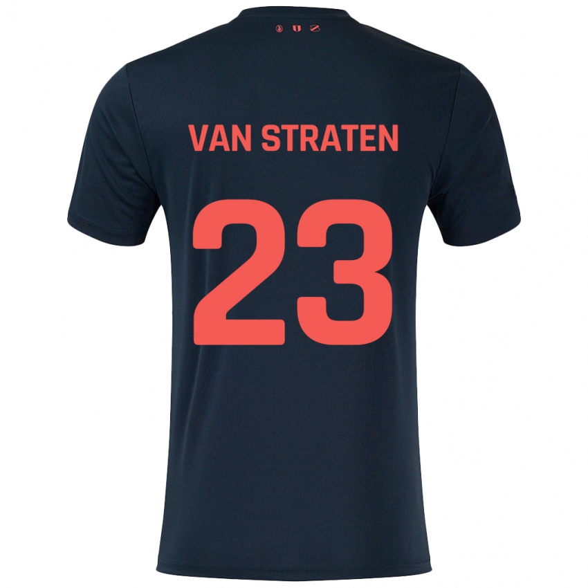 Kinder Dieke Van Straten #23 Schwarz Rot Auswärtstrikot Trikot 2024/25 T-Shirt