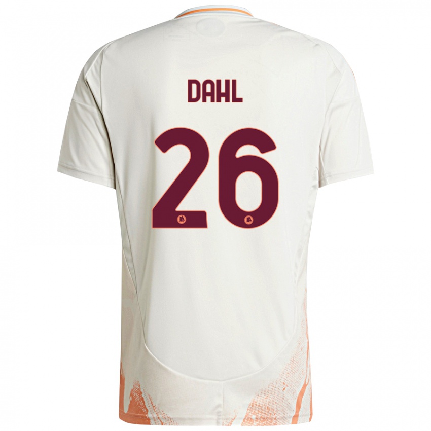 Kinder Samuel Dahl #26 Cremeweiß Orange Auswärtstrikot Trikot 2024/25 T-Shirt