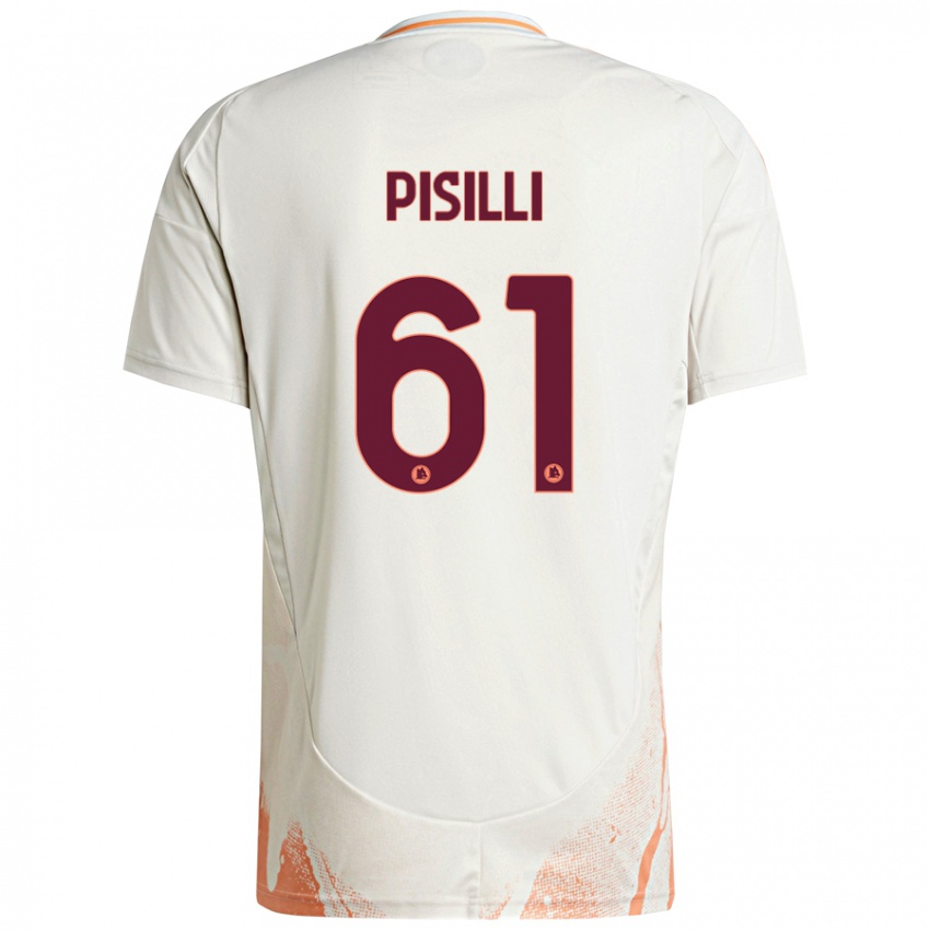 Kinder Niccolo Pisilli #61 Cremeweiß Orange Auswärtstrikot Trikot 2024/25 T-Shirt