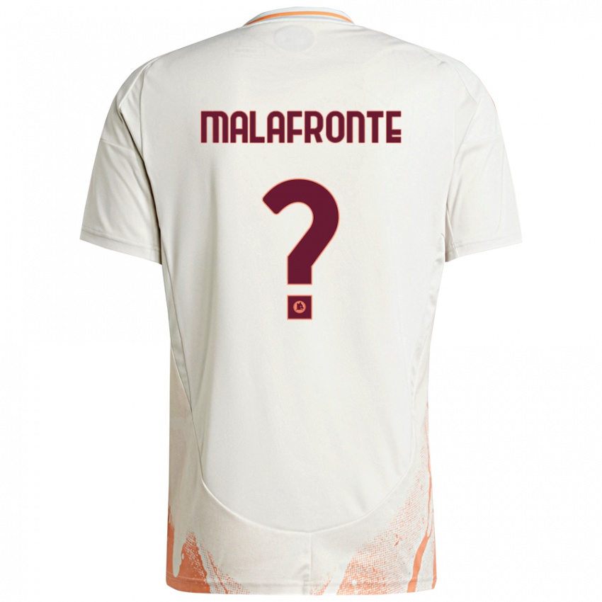 Kinder Matteo Malafronte #0 Cremeweiß Orange Auswärtstrikot Trikot 2024/25 T-Shirt