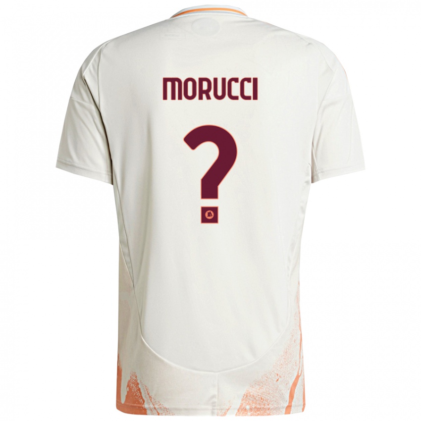 Kinder Edoardo Morucci #0 Cremeweiß Orange Auswärtstrikot Trikot 2024/25 T-Shirt