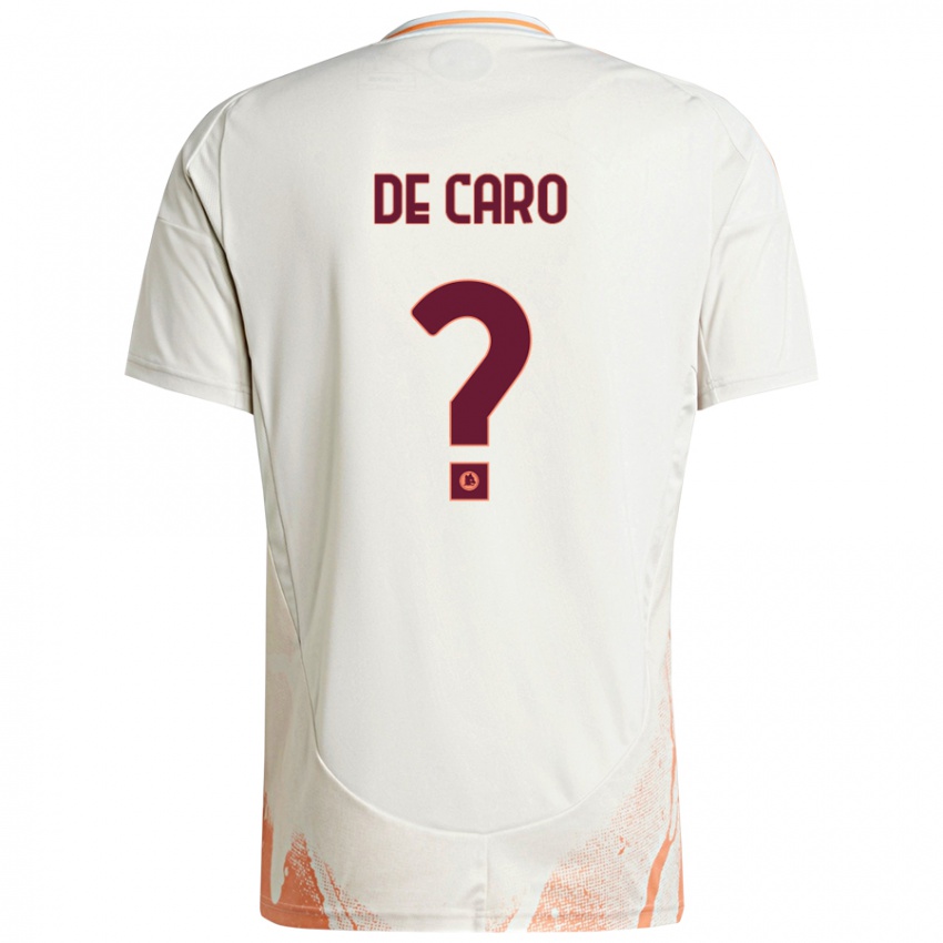 Kinder Lorenzo De Caro #0 Cremeweiß Orange Auswärtstrikot Trikot 2024/25 T-Shirt