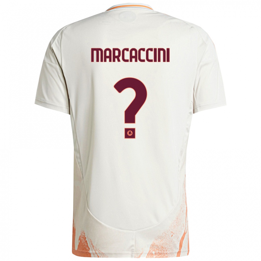 Kinder Alessio Marcaccini #0 Cremeweiß Orange Auswärtstrikot Trikot 2024/25 T-Shirt