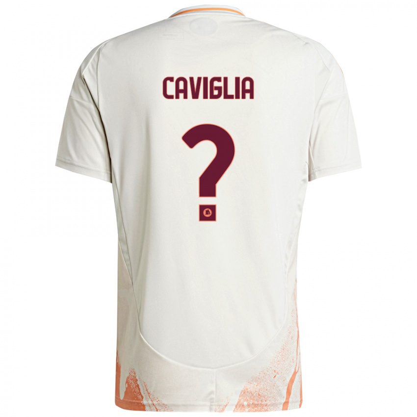 Kinder Manuel Caviglia #0 Cremeweiß Orange Auswärtstrikot Trikot 2024/25 T-Shirt