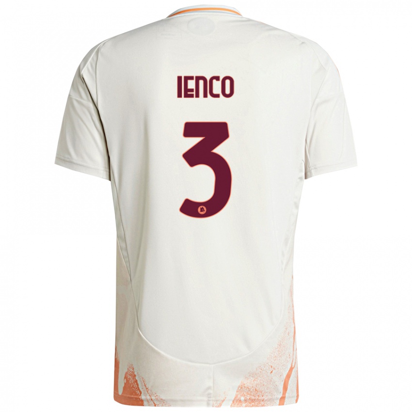 Kinder Simone Ienco #3 Cremeweiß Orange Auswärtstrikot Trikot 2024/25 T-Shirt