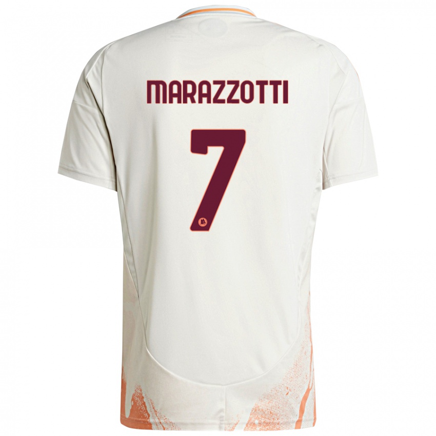 Kinder Fabrizio Marazzotti #7 Cremeweiß Orange Auswärtstrikot Trikot 2024/25 T-Shirt