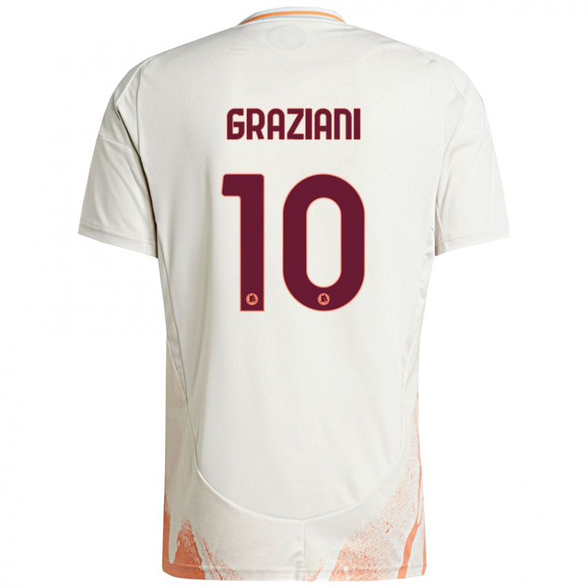 Kinder Leonardo Graziani #10 Cremeweiß Orange Auswärtstrikot Trikot 2024/25 T-Shirt