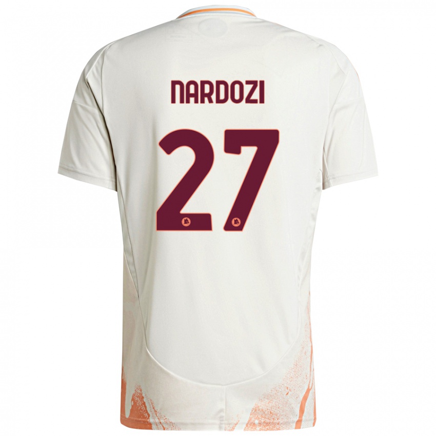 Kinder Manuel Nardozi #27 Cremeweiß Orange Auswärtstrikot Trikot 2024/25 T-Shirt