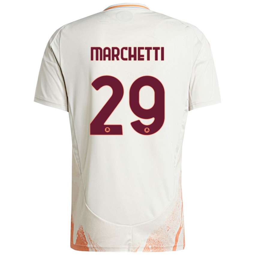 Kinder Tommaso Marchetti #29 Cremeweiß Orange Auswärtstrikot Trikot 2024/25 T-Shirt