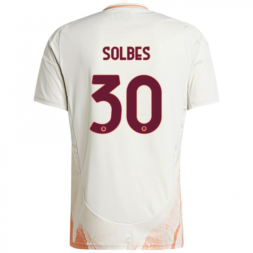 Kinder Ricardo Solbes #30 Cremeweiß Orange Auswärtstrikot Trikot 2024/25 T-Shirt