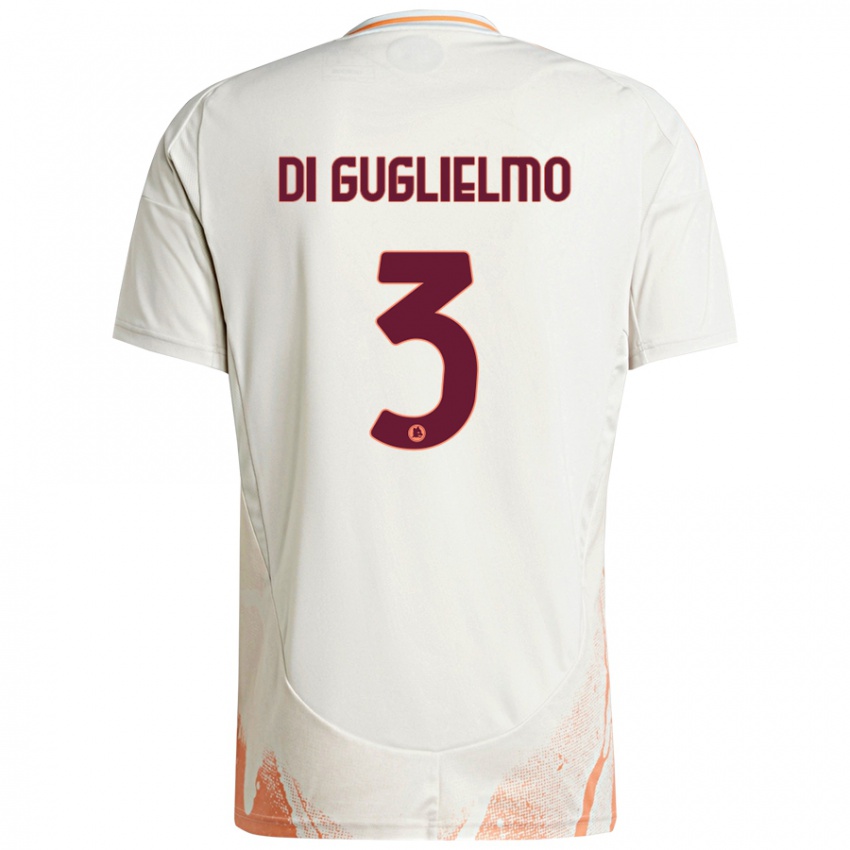 Kinder Lucia Di Guglielmo #3 Cremeweiß Orange Auswärtstrikot Trikot 2024/25 T-Shirt