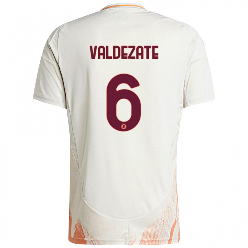 Kinder Oihane Valdezate #6 Cremeweiß Orange Auswärtstrikot Trikot 2024/25 T-Shirt