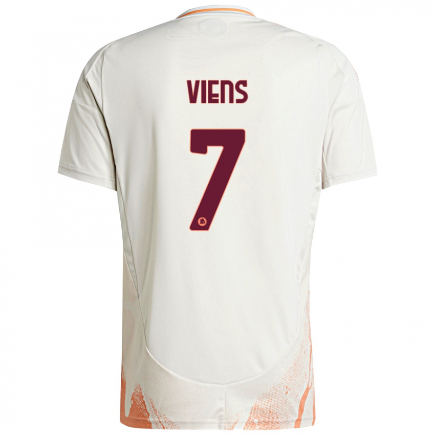 Kinder Evelyne Viens #7 Cremeweiß Orange Auswärtstrikot Trikot 2024/25 T-Shirt