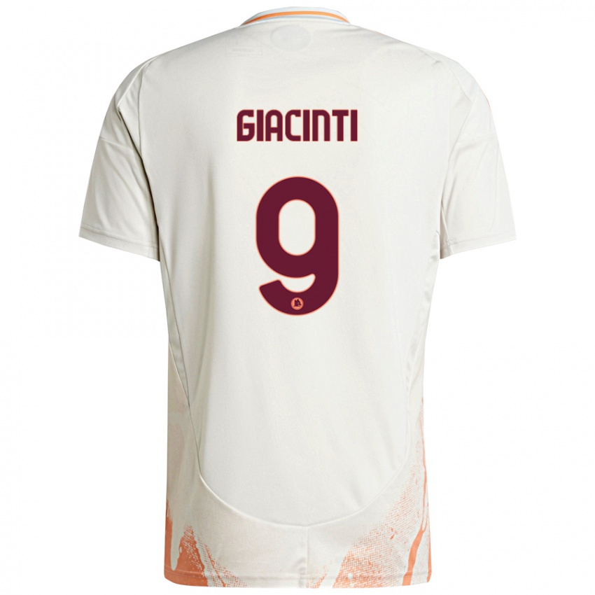 Kinder Valentina Giacinti #9 Cremeweiß Orange Auswärtstrikot Trikot 2024/25 T-Shirt