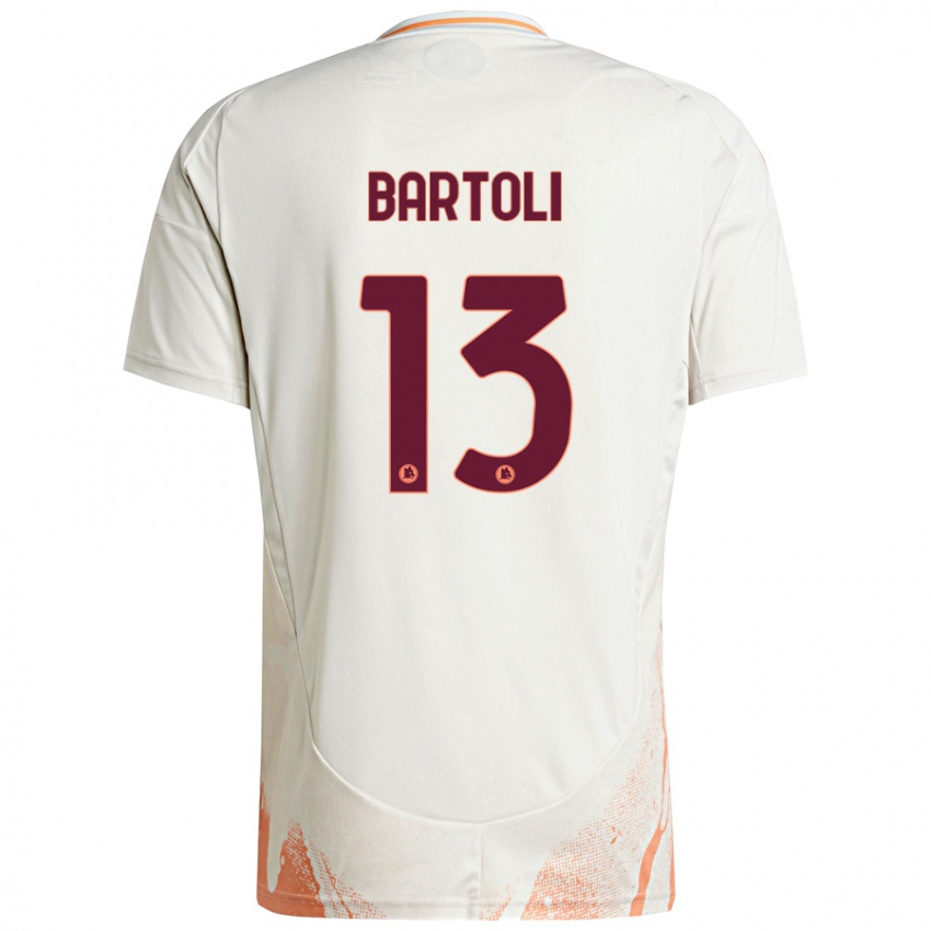 Kinder Elisa Bartoli #13 Cremeweiß Orange Auswärtstrikot Trikot 2024/25 T-Shirt