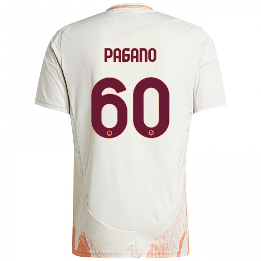 Kinder Riccardo Pagano #60 Cremeweiß Orange Auswärtstrikot Trikot 2024/25 T-Shirt