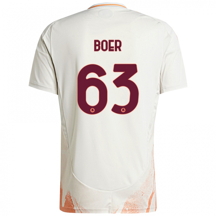 Kinder Pietro Boer #63 Cremeweiß Orange Auswärtstrikot Trikot 2024/25 T-Shirt