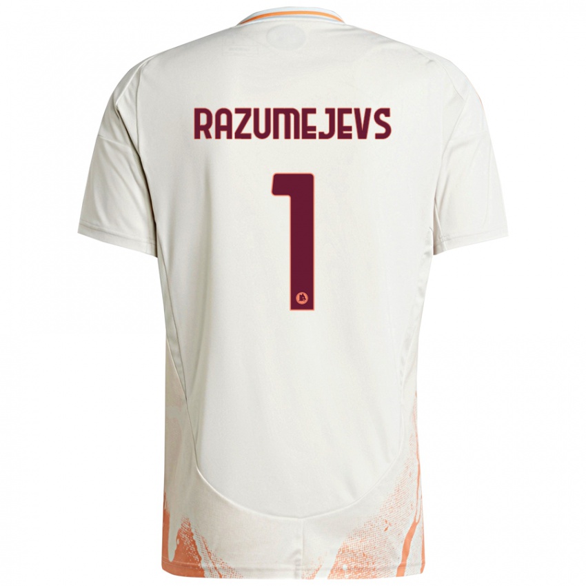 Kinder Vladislavs Razumejevs #1 Cremeweiß Orange Auswärtstrikot Trikot 2024/25 T-Shirt