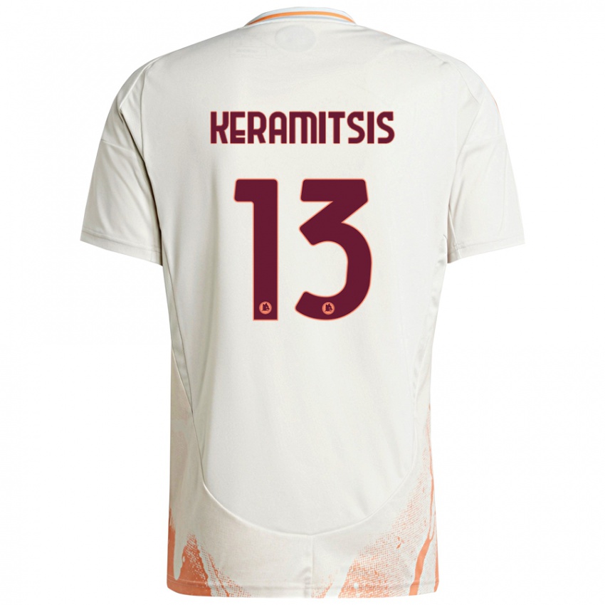 Kinder Dimitrios Keramitsis #13 Cremeweiß Orange Auswärtstrikot Trikot 2024/25 T-Shirt