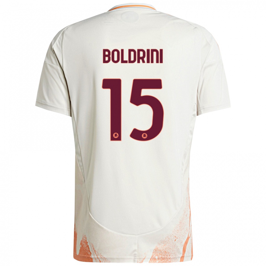 Kinder Mattia Boldrini #15 Cremeweiß Orange Auswärtstrikot Trikot 2024/25 T-Shirt