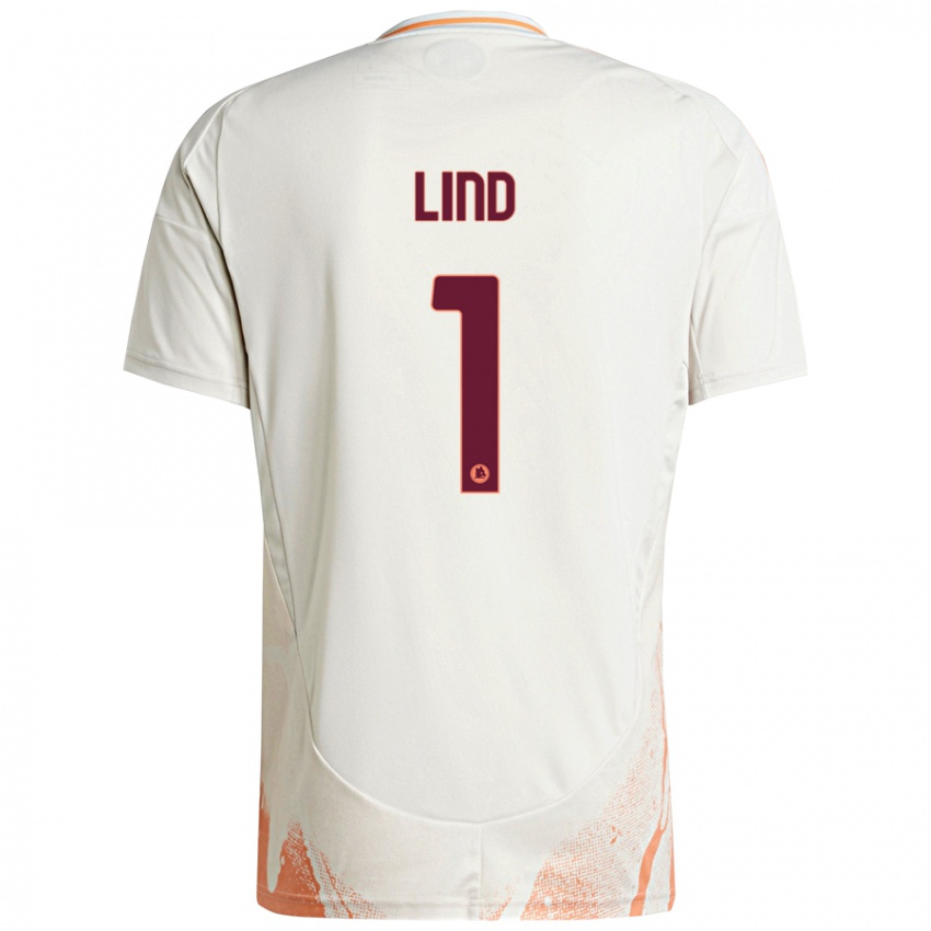 Kinder Emma Lind #1 Cremeweiß Orange Auswärtstrikot Trikot 2024/25 T-Shirt