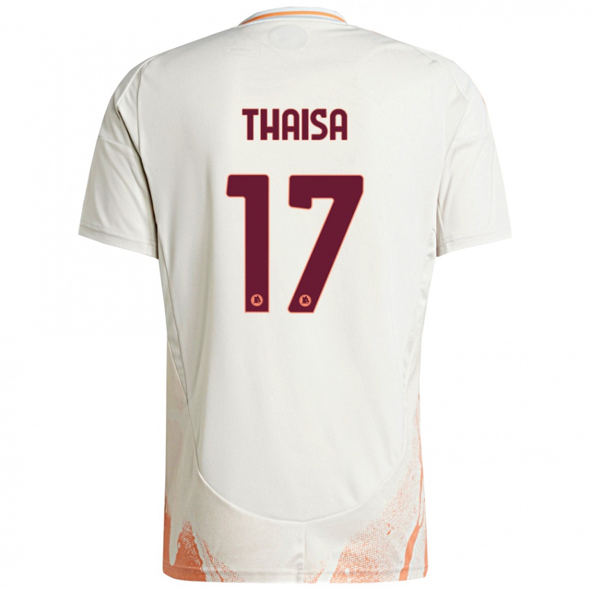 Kinder Thaisa #17 Cremeweiß Orange Auswärtstrikot Trikot 2024/25 T-Shirt