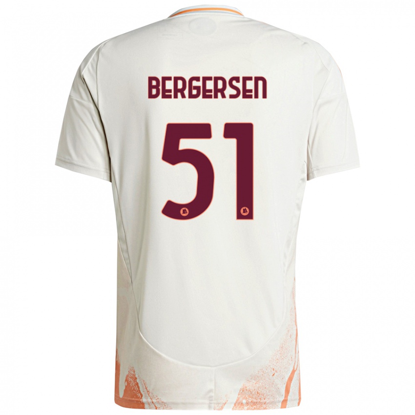 Kinder Mina Bergersen #51 Cremeweiß Orange Auswärtstrikot Trikot 2024/25 T-Shirt