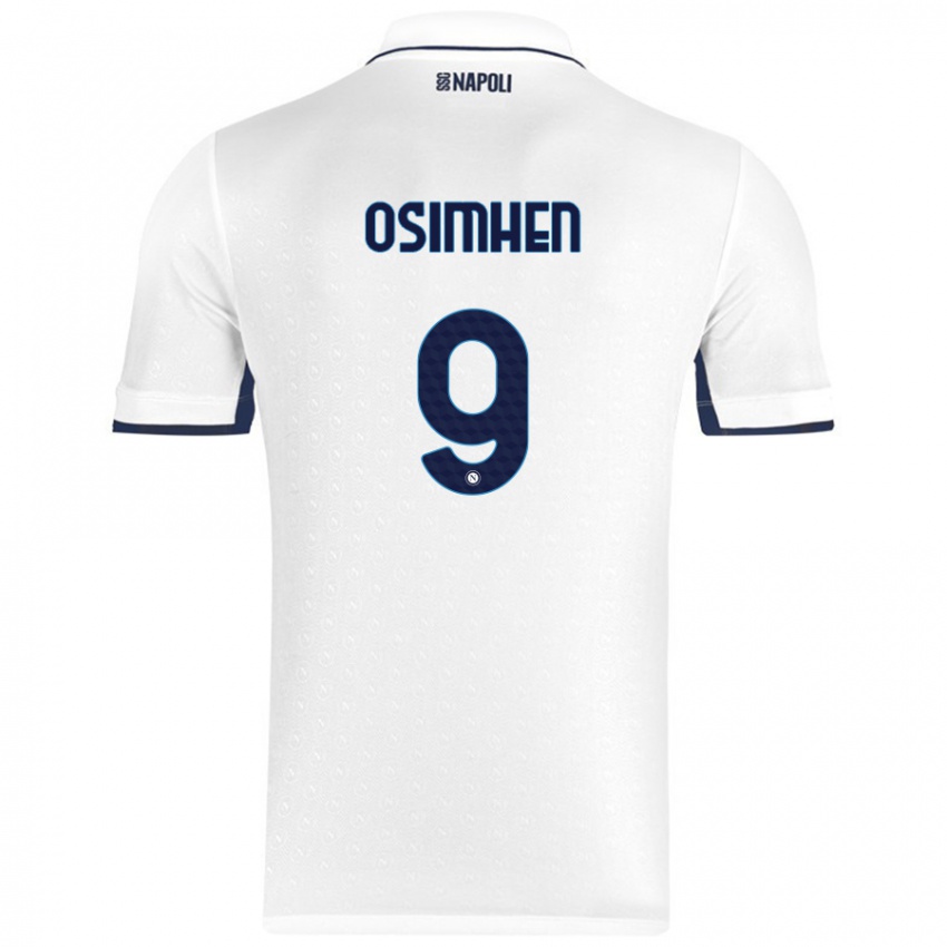 Kinder Victor Osimhen #9 Weiß Königsblau Auswärtstrikot Trikot 2024/25 T-Shirt