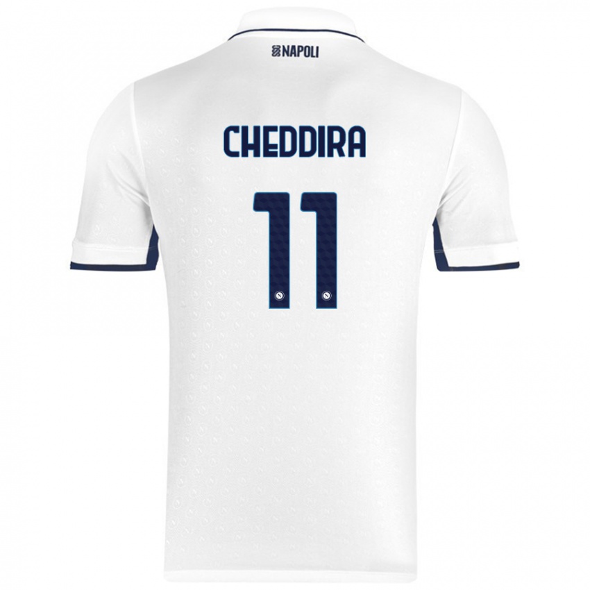 Kinder Walid Cheddira #11 Weiß Königsblau Auswärtstrikot Trikot 2024/25 T-Shirt