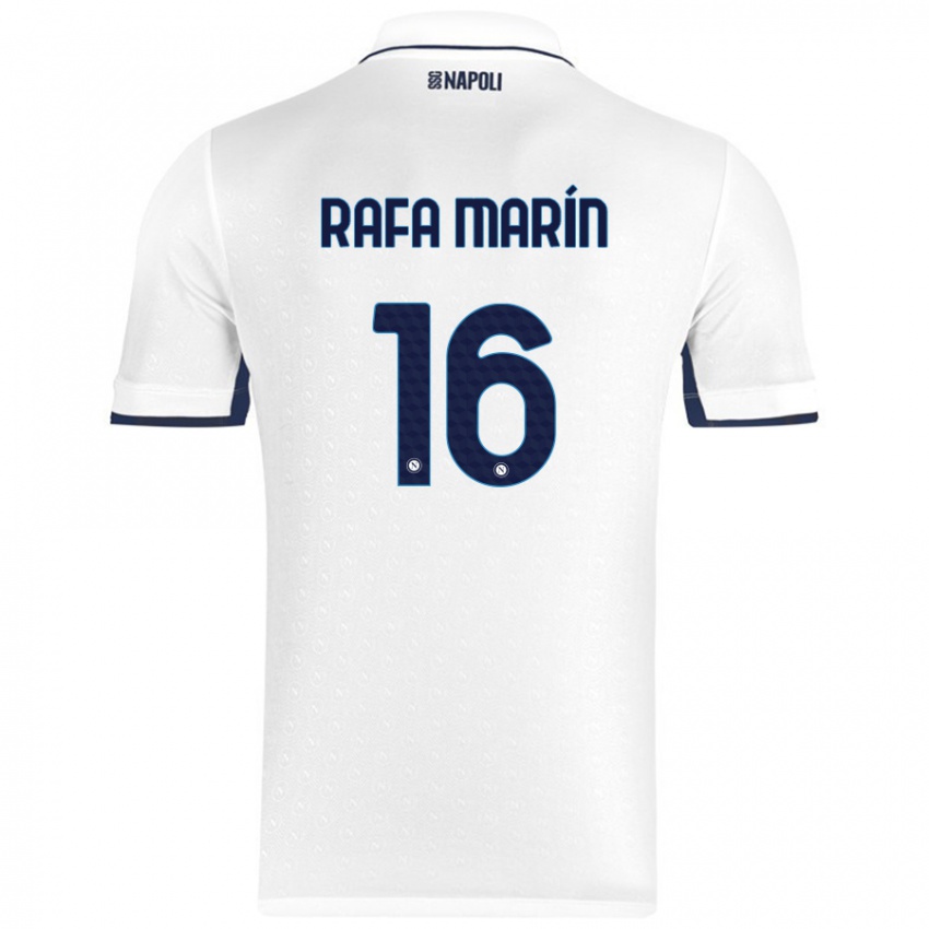 Kinder Rafa Marín #16 Weiß Königsblau Auswärtstrikot Trikot 2024/25 T-Shirt