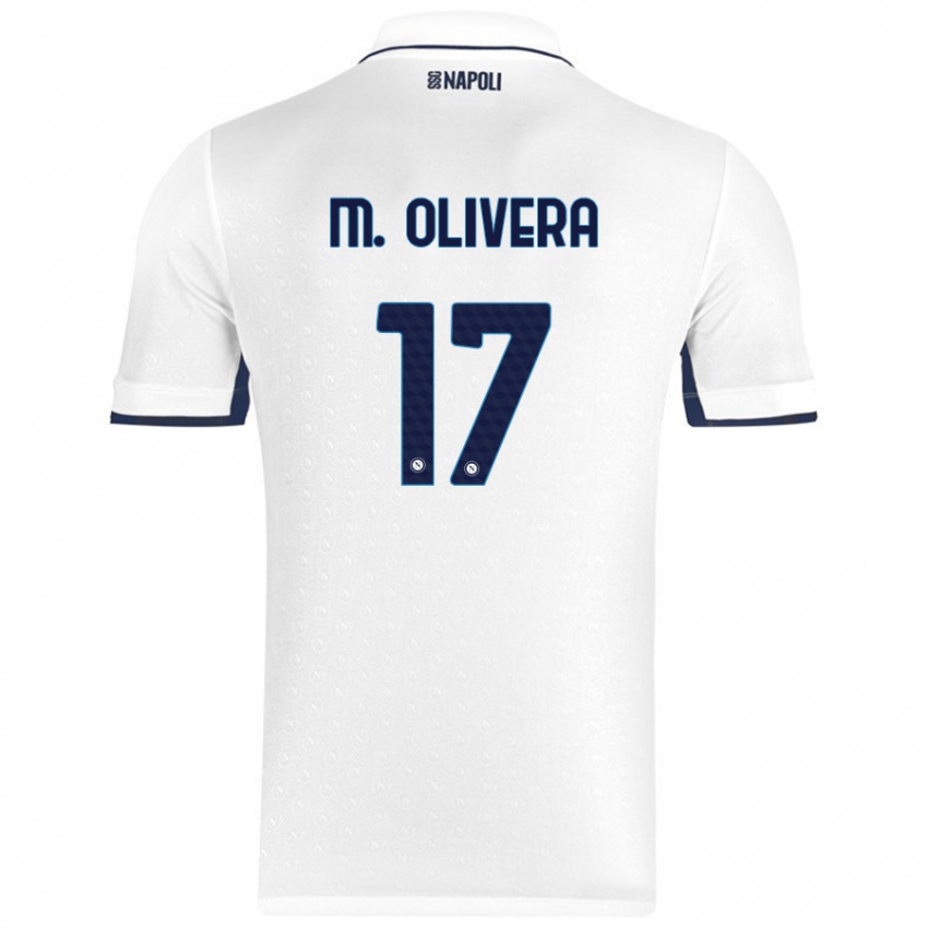 Kinder Mathias Olivera #17 Weiß Königsblau Auswärtstrikot Trikot 2024/25 T-Shirt