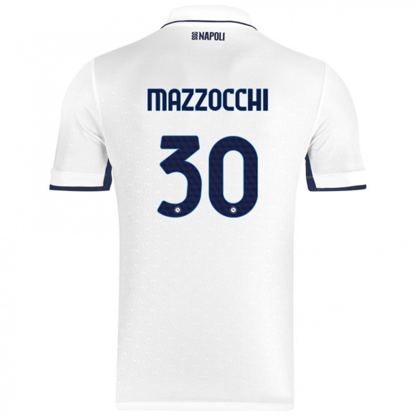 Kinder Pasquale Mazzocchi #30 Weiß Königsblau Auswärtstrikot Trikot 2024/25 T-Shirt