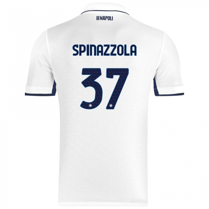 Kinder Leonardo Spinazzola #37 Weiß Königsblau Auswärtstrikot Trikot 2024/25 T-Shirt