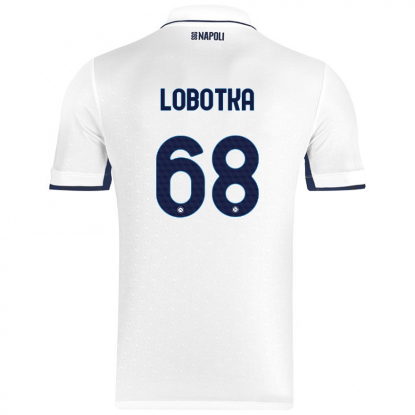 Kinder Stanislav Lobotka #68 Weiß Königsblau Auswärtstrikot Trikot 2024/25 T-Shirt