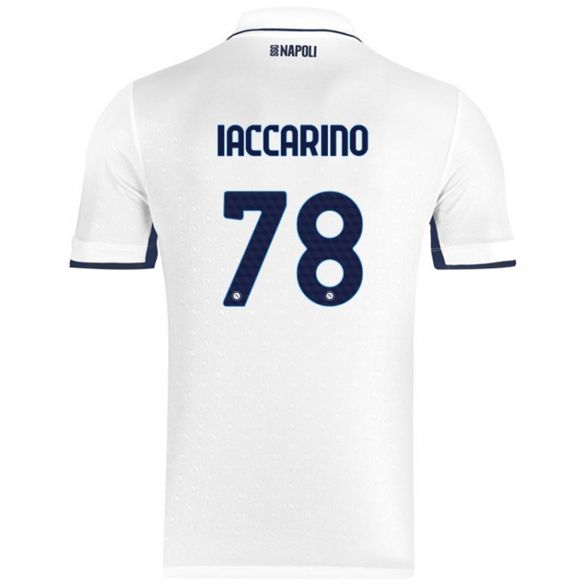 Kinder Gennaro Iaccarino #78 Weiß Königsblau Auswärtstrikot Trikot 2024/25 T-Shirt