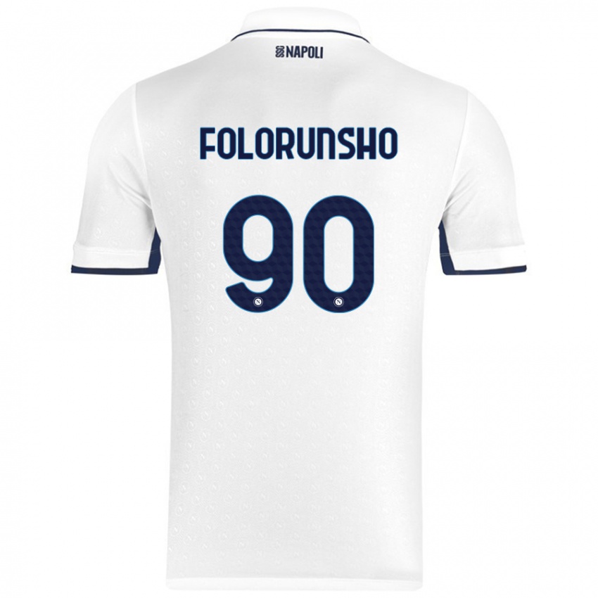 Kinder Michael Folorunsho #90 Weiß Königsblau Auswärtstrikot Trikot 2024/25 T-Shirt