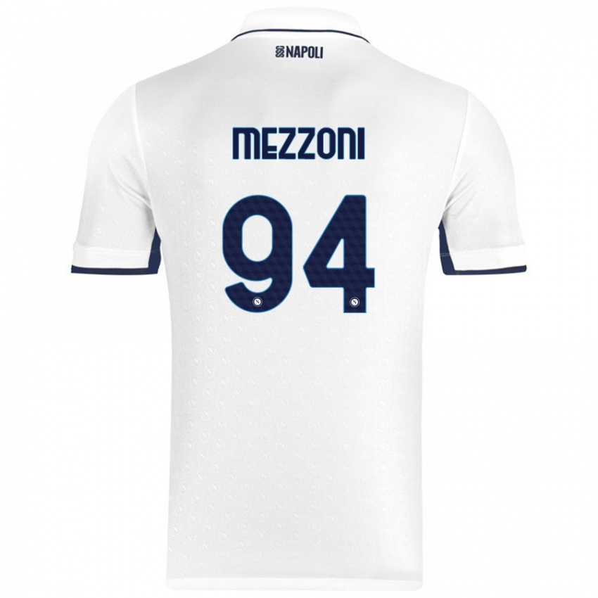 Kinder Francesco Mezzoni #94 Weiß Königsblau Auswärtstrikot Trikot 2024/25 T-Shirt