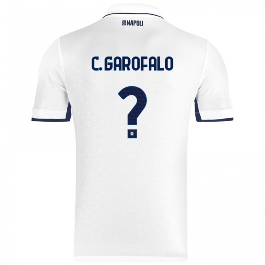 Kinder Christian Garofalo #0 Weiß Königsblau Auswärtstrikot Trikot 2024/25 T-Shirt