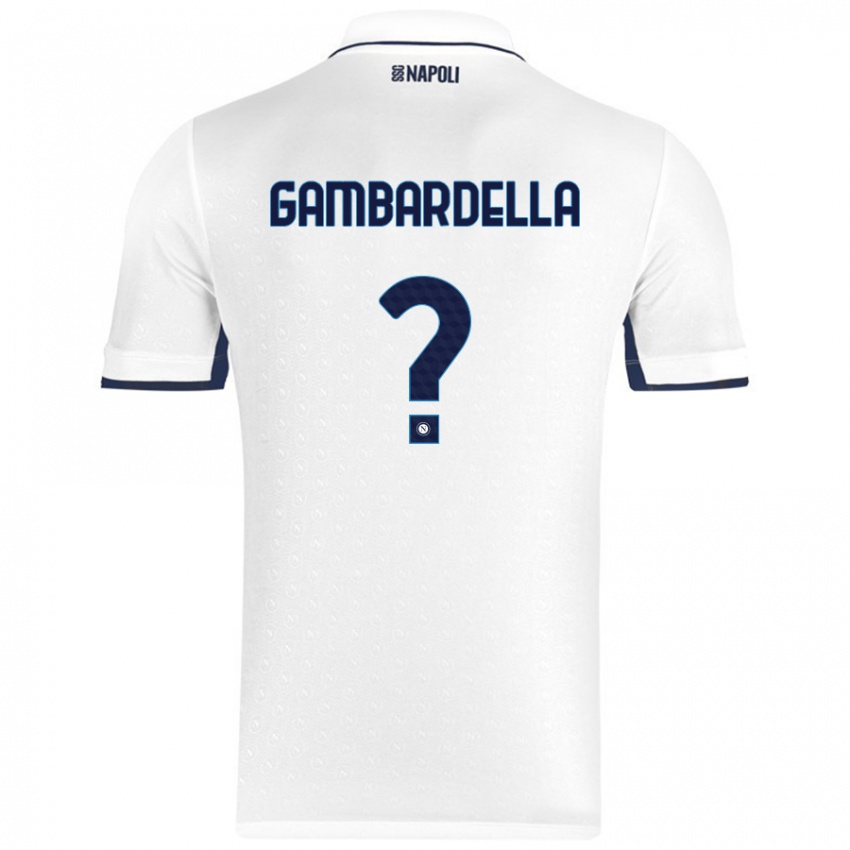 Kinder Vittorio Gambardella #0 Weiß Königsblau Auswärtstrikot Trikot 2024/25 T-Shirt