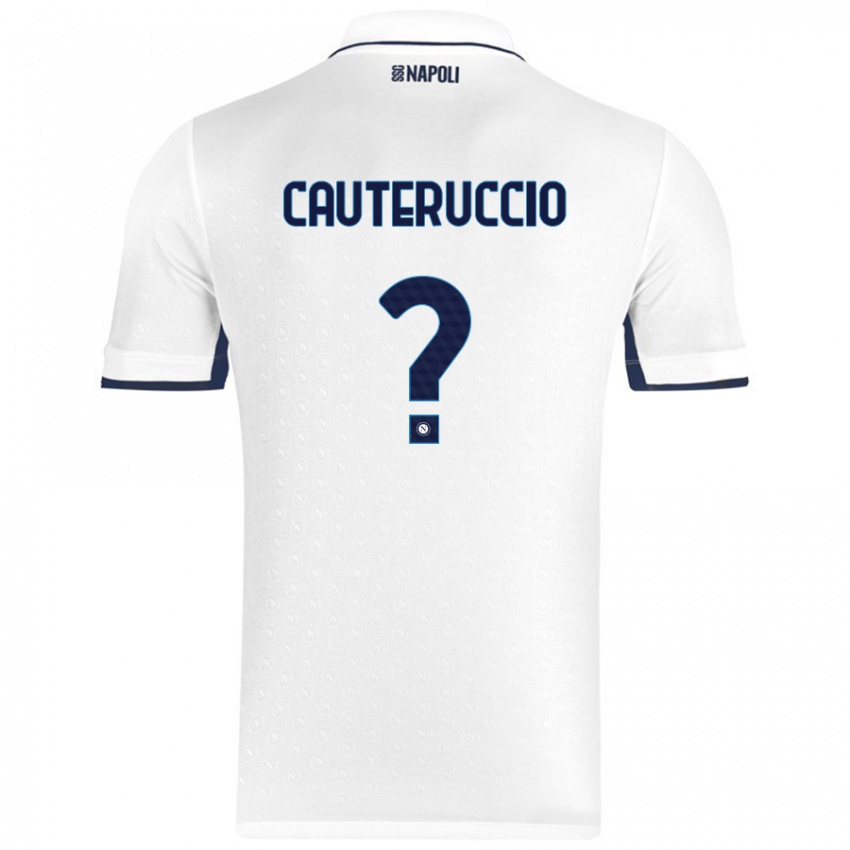 Kinder Walter Cauteruccio #0 Weiß Königsblau Auswärtstrikot Trikot 2024/25 T-Shirt