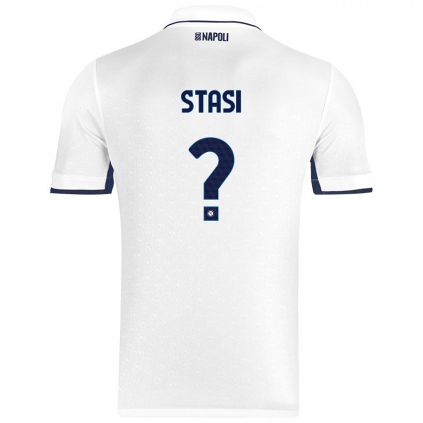 Kinder Pasquale Stasi #0 Weiß Königsblau Auswärtstrikot Trikot 2024/25 T-Shirt